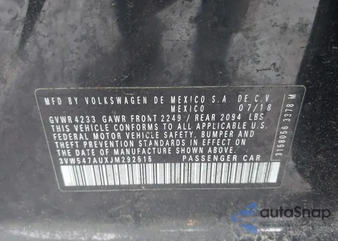 2018 Volkswagen Golf Gti 2.0T Autobahn/2.0T S/2.0T Se from USA, damaged, VIN 3VW547AUXJM292515